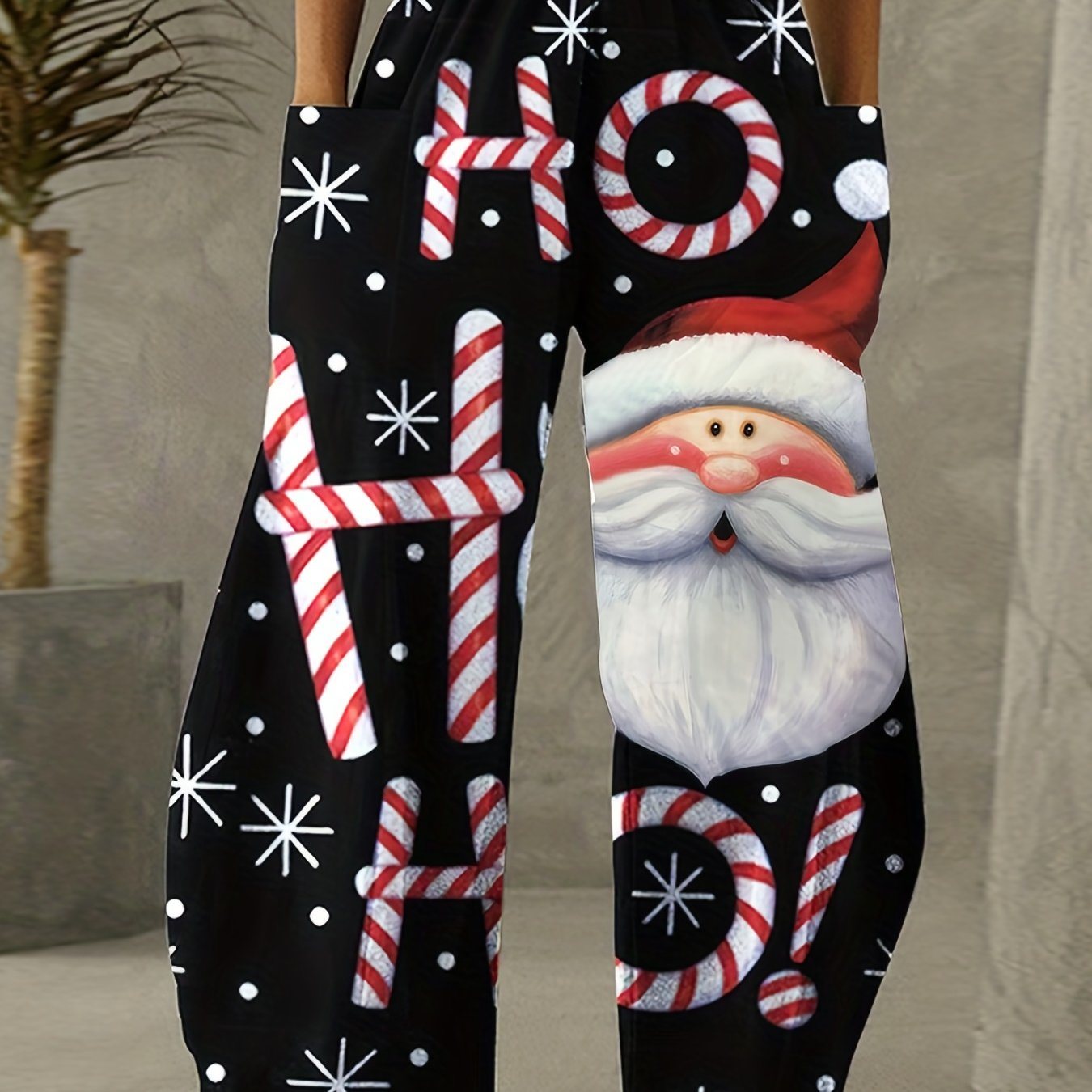 Christmas Santa Print Pants