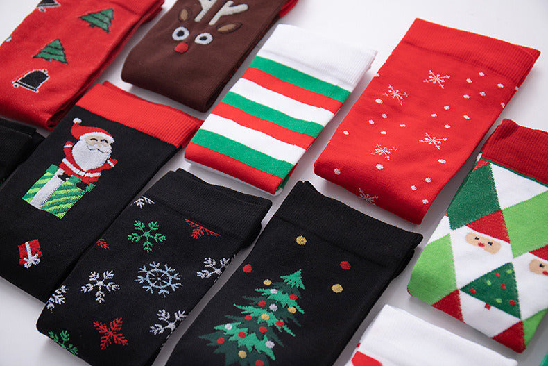 Christmas Novel Colorful Pattern Socks