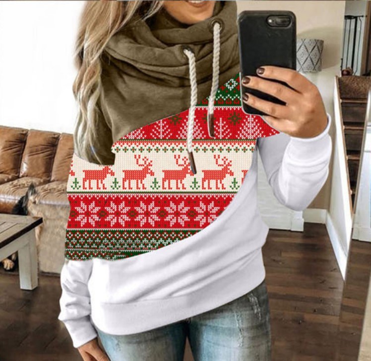 Snowflake elk Christmas hoodie