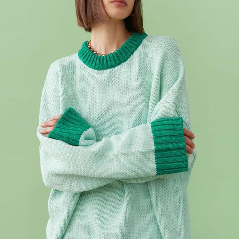 Bright Long Sleeve Pullover Sweater