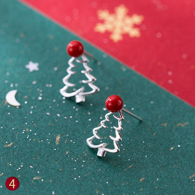 Silver Christmas Earrings