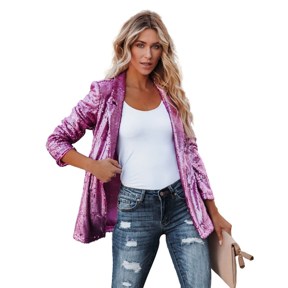 Long Sleeve Sequin Blazer