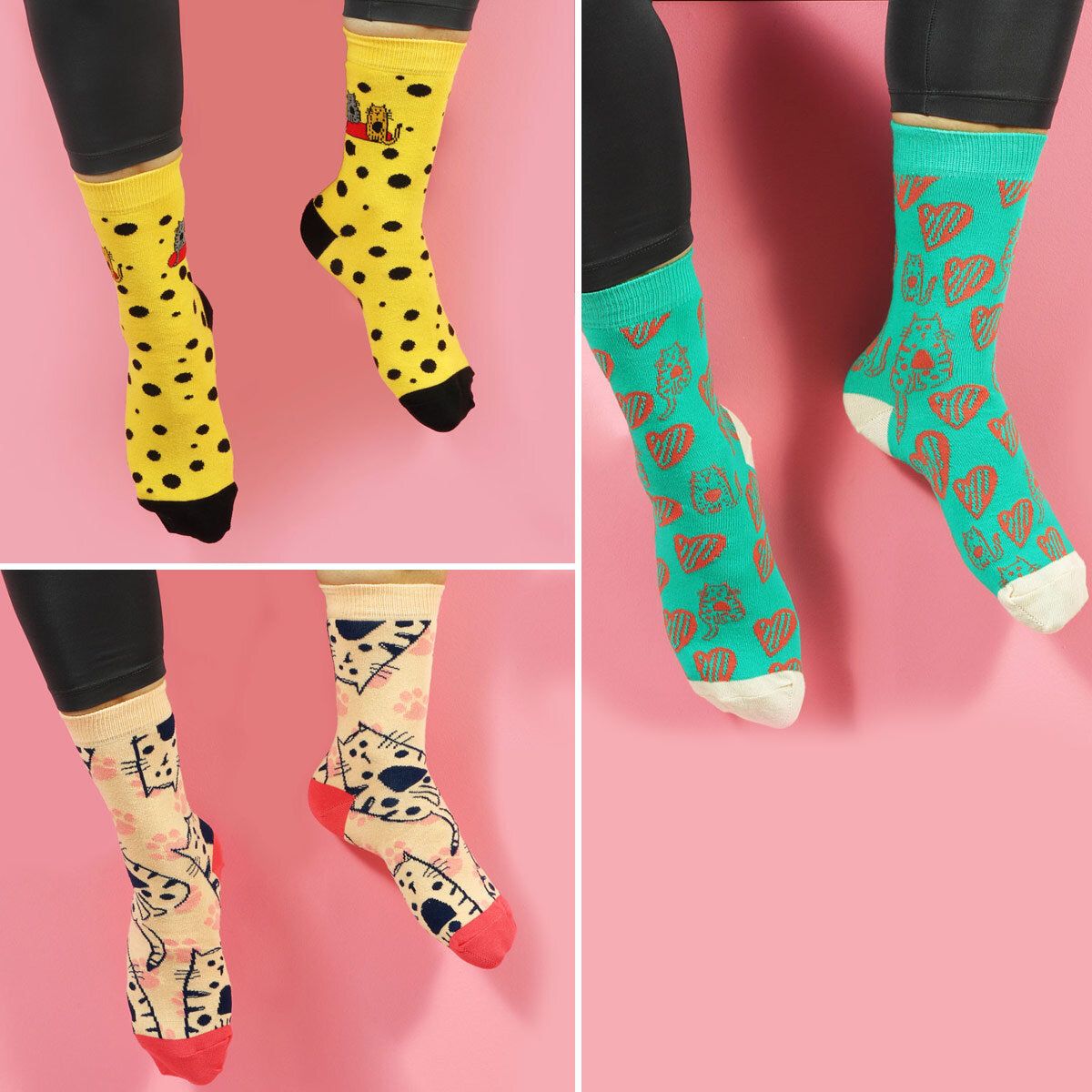 Cats Design Socket Socks-5Pairs