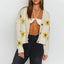 Preppy Style Flower Knit Cardigan