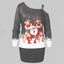 Off Shoulder Santa Claus Elk Sweatshirt