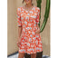 Summer New Women's Round Neck Printed Large Size Short Sleeve Dress