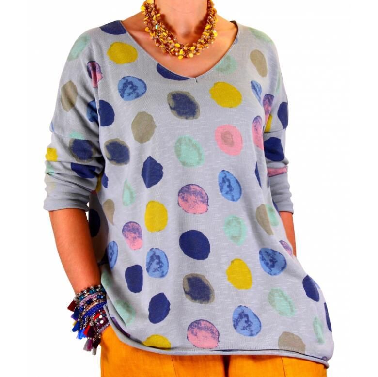 Big Wave Dot Printed Top