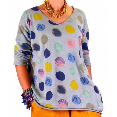 Big Wave Dot Printed Top