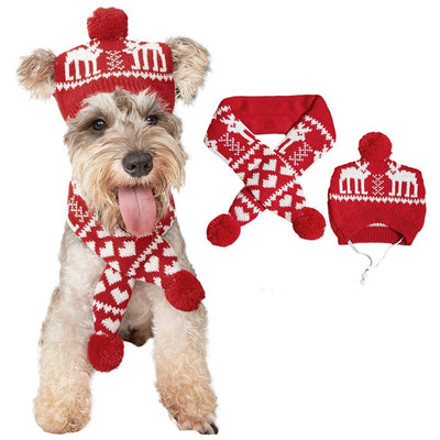 Christmas Reindeer Elk Headband and Scarf Set Dog Costumes