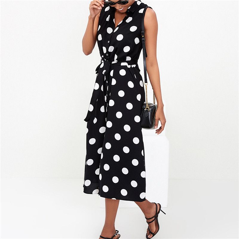 Polka Dot Chiffon Dress