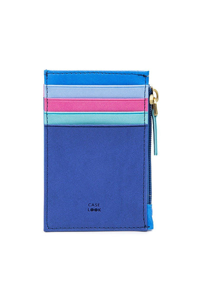 Blue/Pink Zippered Card Holder