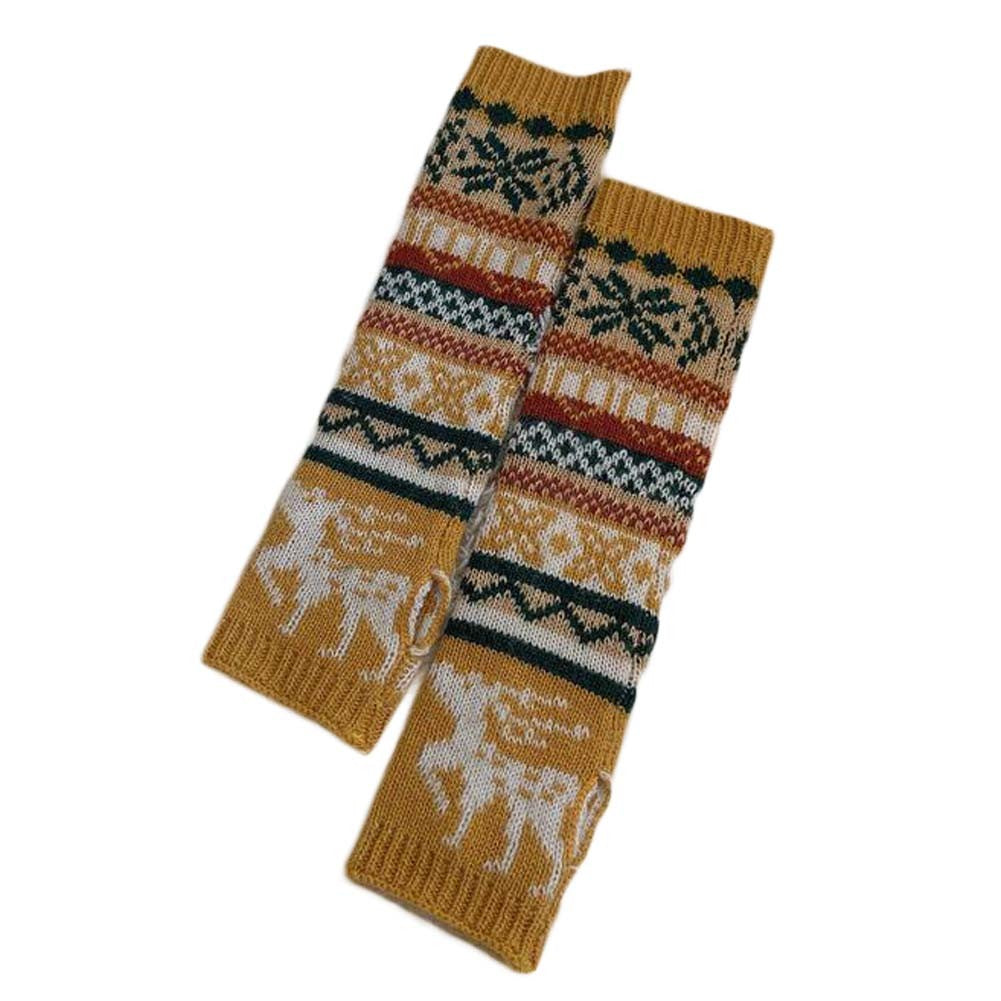 Christmas Elk Printed Arm Warmers