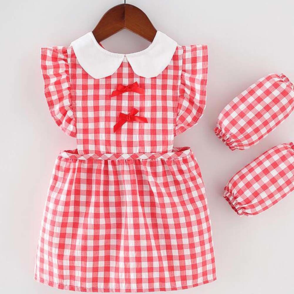 Red Grid Waterproof Apron Bib