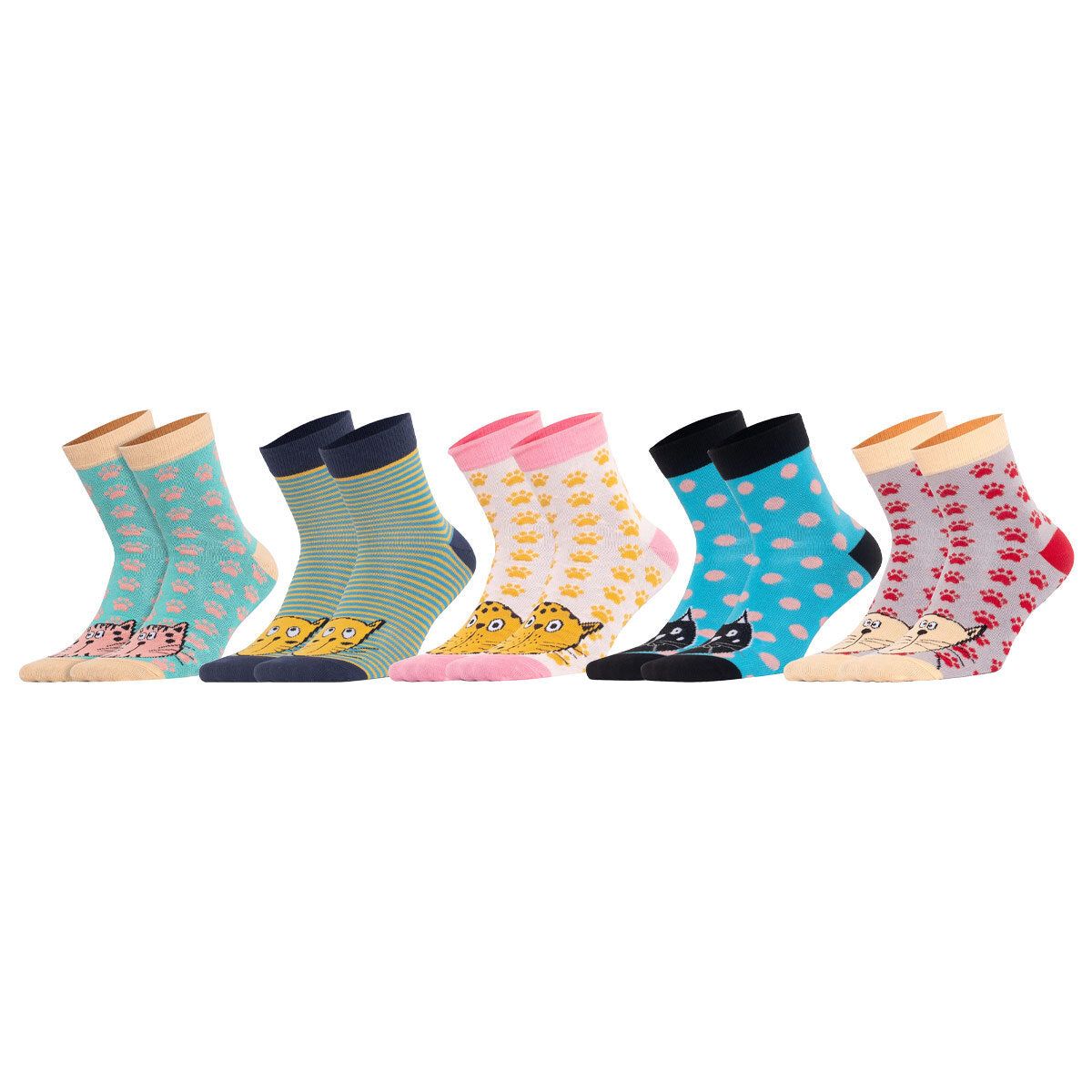 Cat Design Socks- 5Pairs