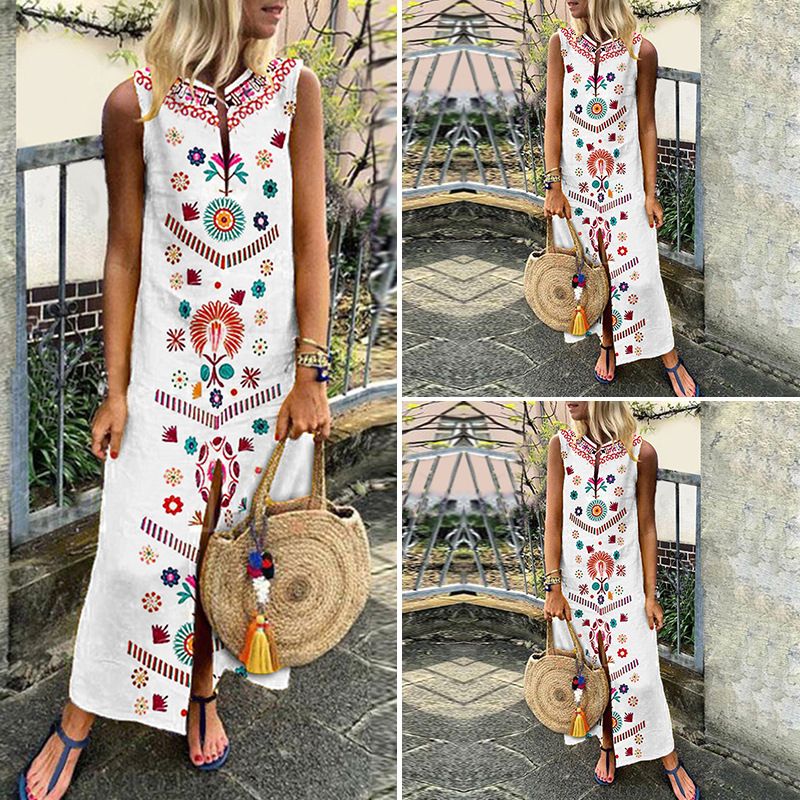 Digital Print Long Dress