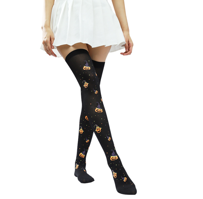 Halloween Long Striped Knee High Socks