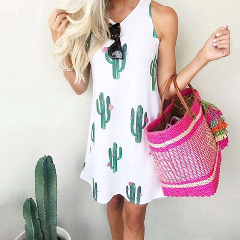 Cactus Sleeveless Tank Dress