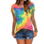 Tie-dye Fringed Short-Sleeved T-shirt