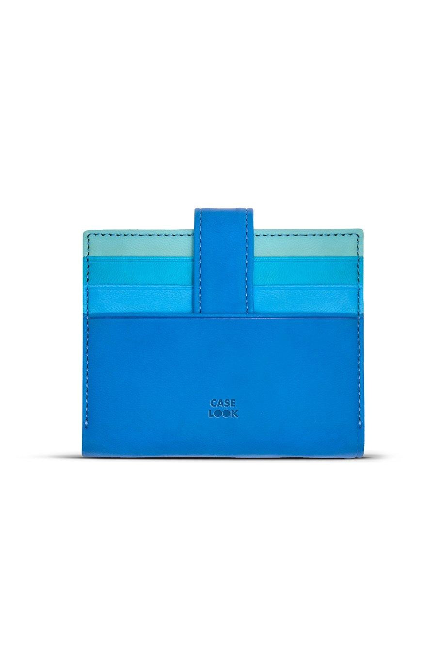 Blue Colored Snap Card Holder