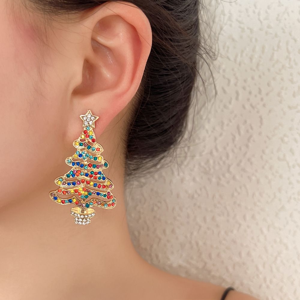 Christmas Tree Diamond Earrings