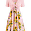 Two-piece sunflower print dress