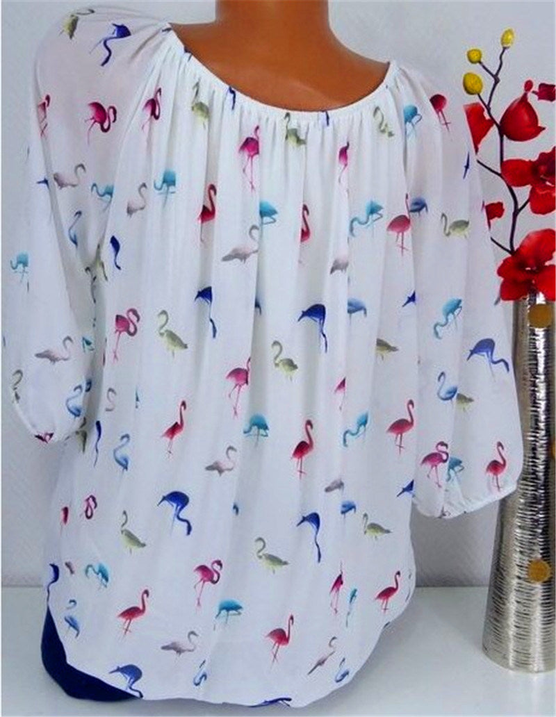 Flamingo one-neck shirt