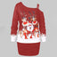 Off Shoulder Santa Claus Elk Sweatshirt