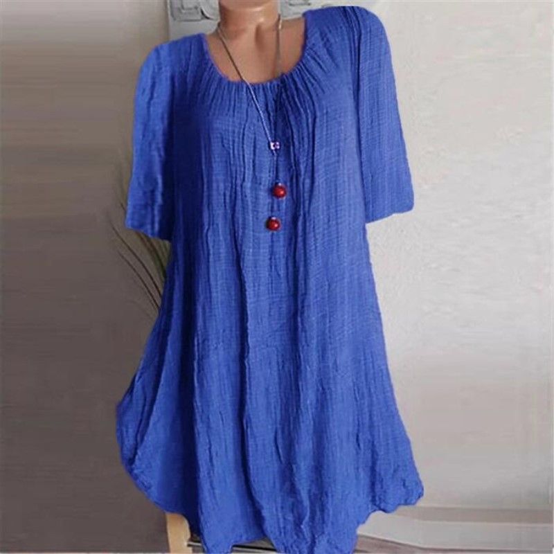 Solid Color Irregular Sleeve Dress