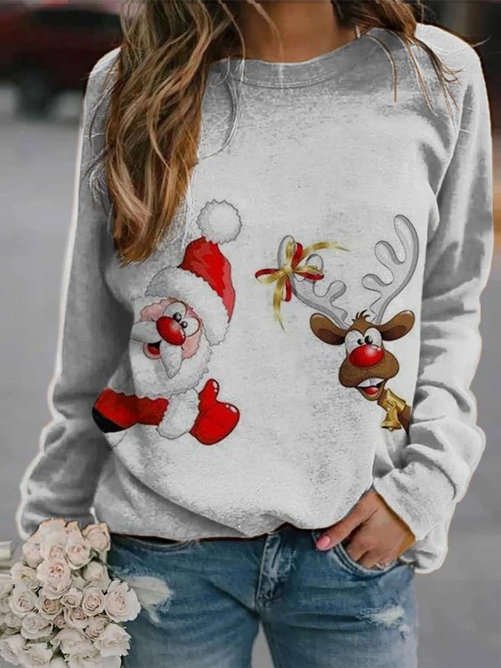 Santa & Reindeer Printed Sweater