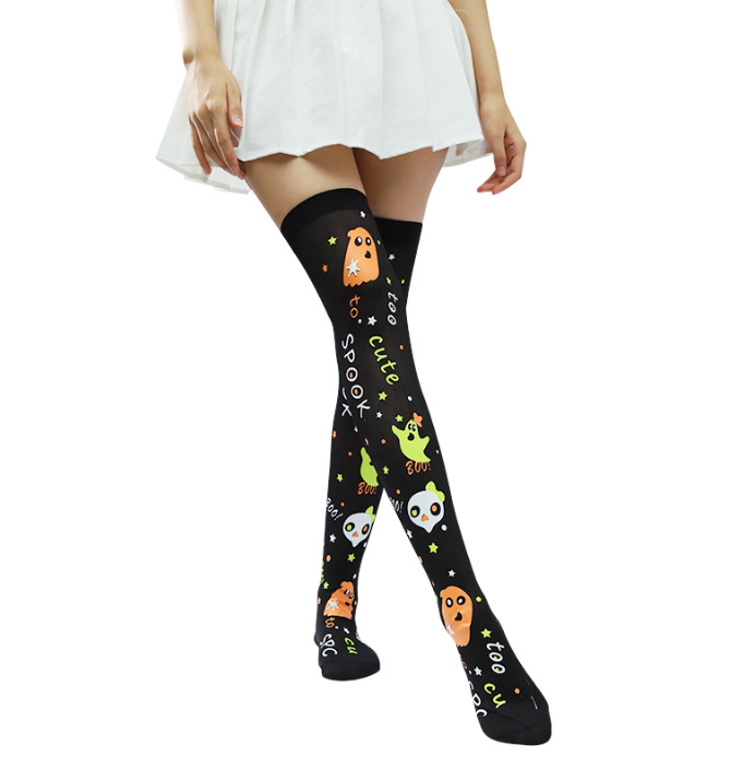 Halloween Long Striped Knee High Socks