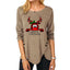 Button Long Sleeve Christmas Blouse