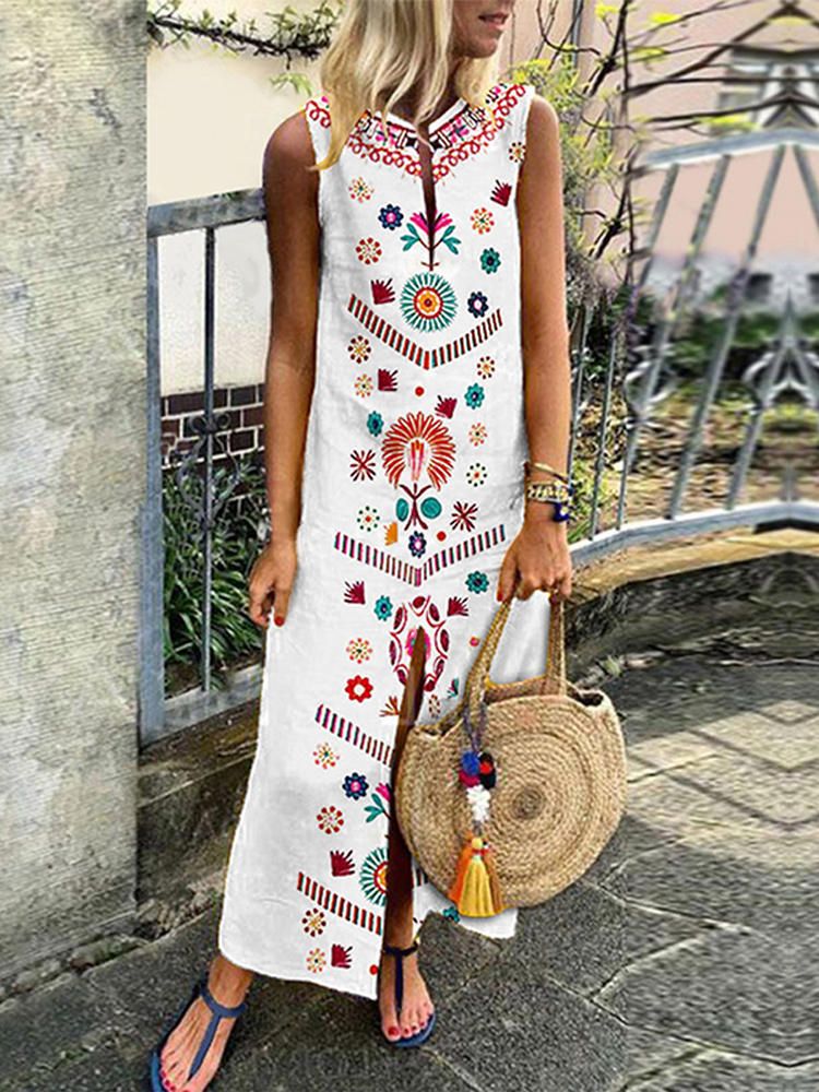 Digital Print Long Dress