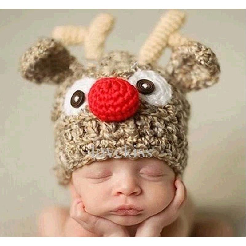 Baby Knitted Elk Beanie