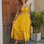 French Romantic Style Maxi Dress- Yellow