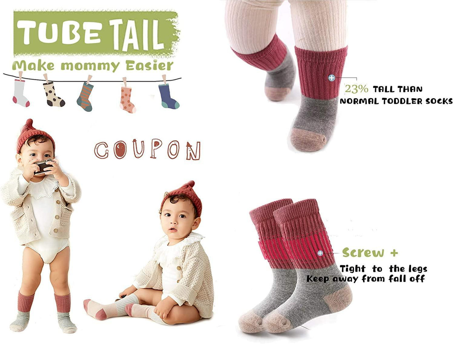 Baby Cotton Crew Socks- 6Pairs