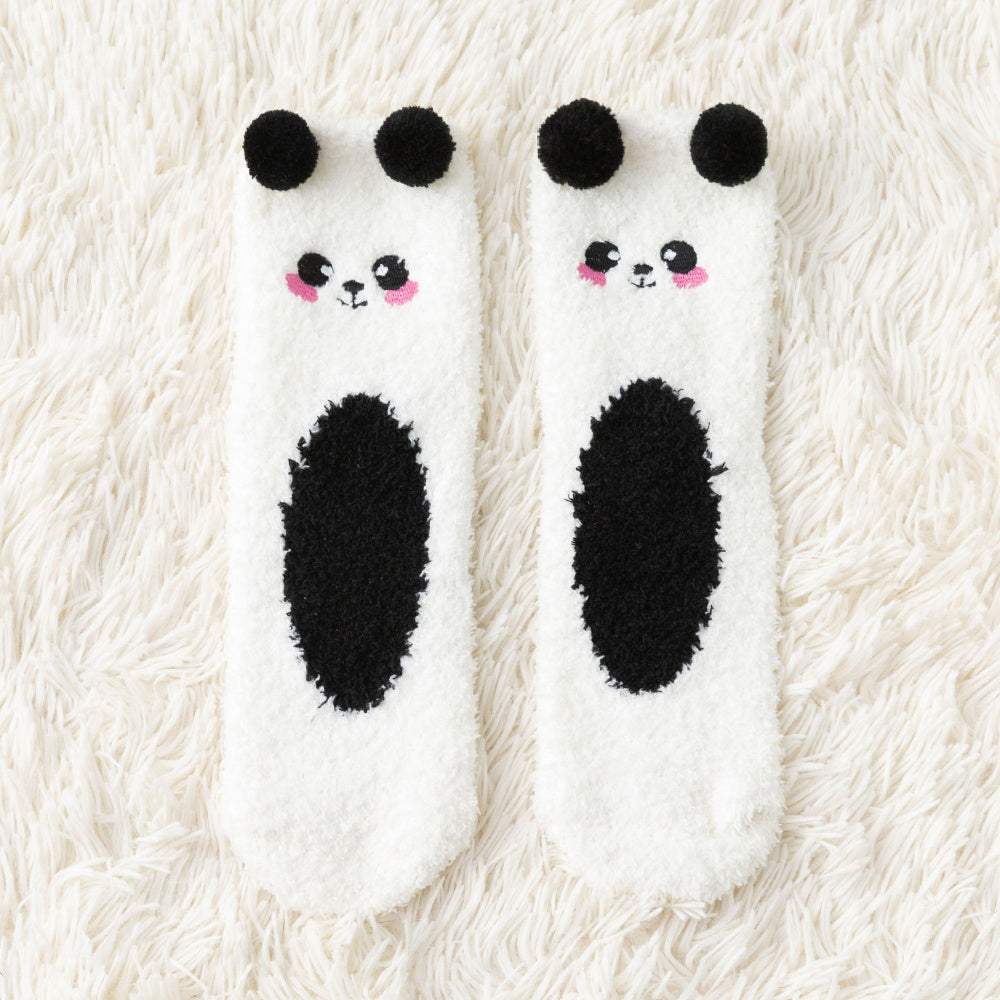 5 Pairs Cartoon Animal Fuzzy Socks