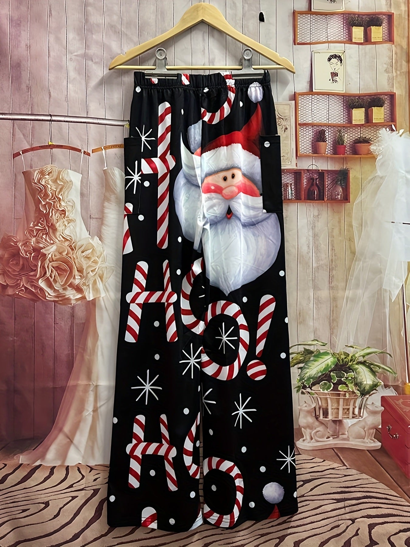 Christmas Santa Print Pants