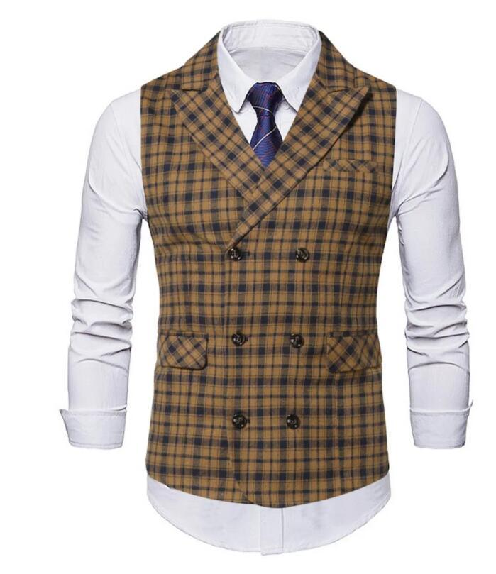 Plaid Formal Waistcoat Suit Vest