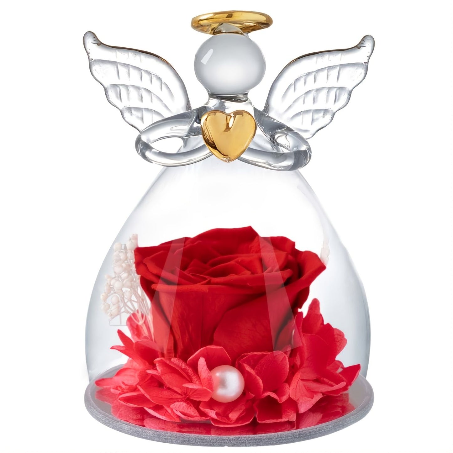 Preserved Rose In Angel Glass