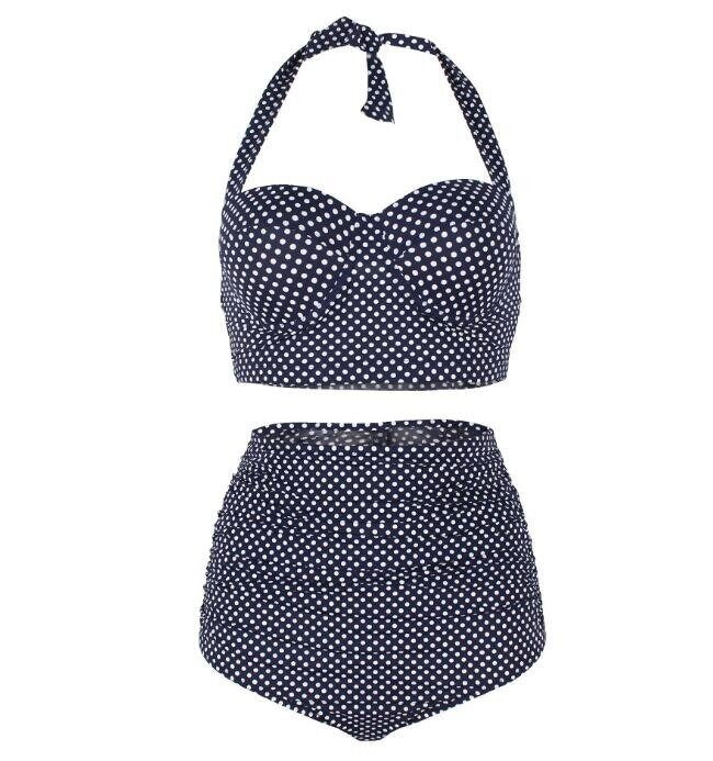 Vintage Polka Underwire High Waisted Swimsuit