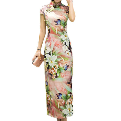 Floral Chinese Style Cheongsam Dress