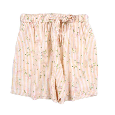 Striped Florals Pajama Bottom  - Pink