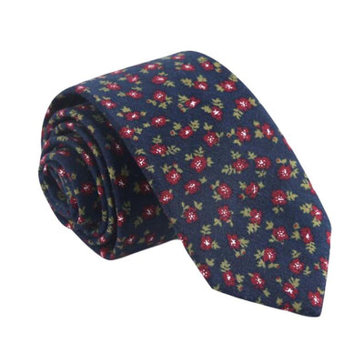 Dark Blue Floral Necktie