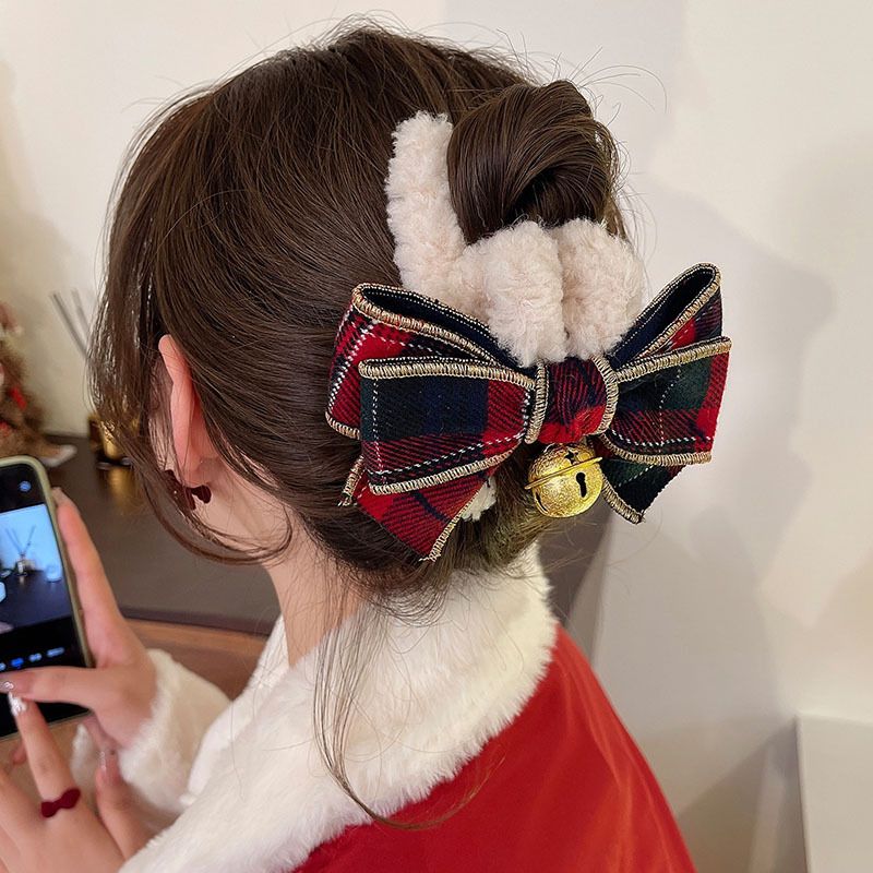 Christmas Bow Clip With Bell