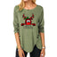 Button Long Sleeve Christmas Blouse