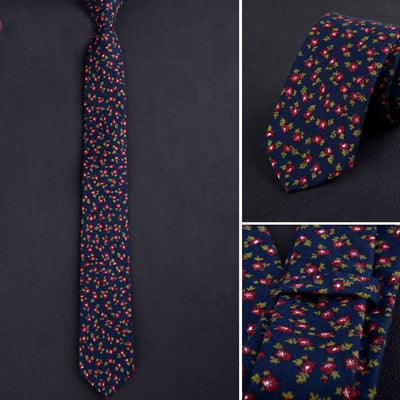 Dark Blue Floral Necktie