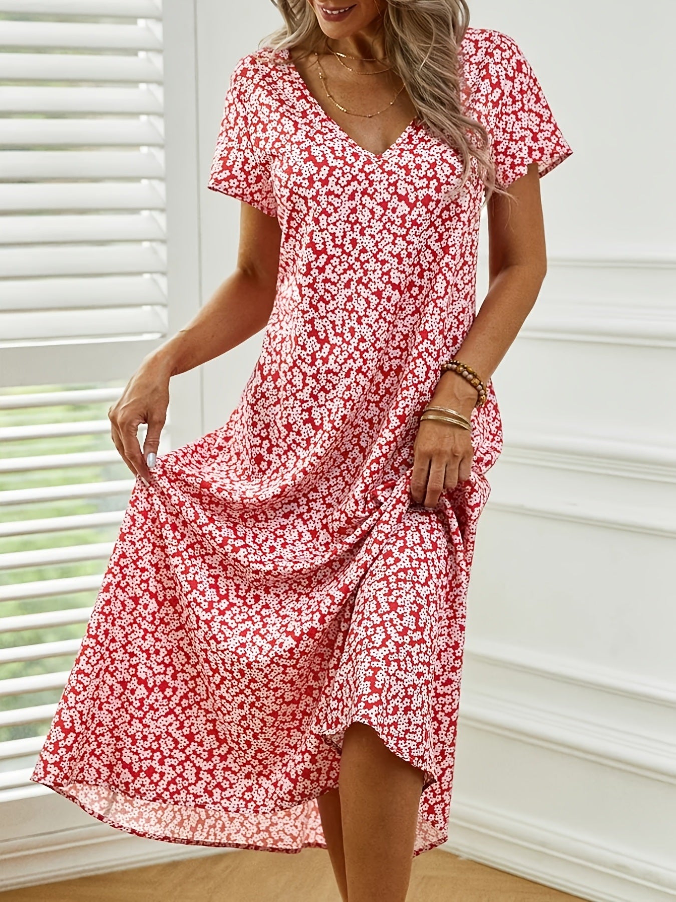 Casual Floral Print Dress