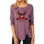 Button Long Sleeve Christmas Blouse