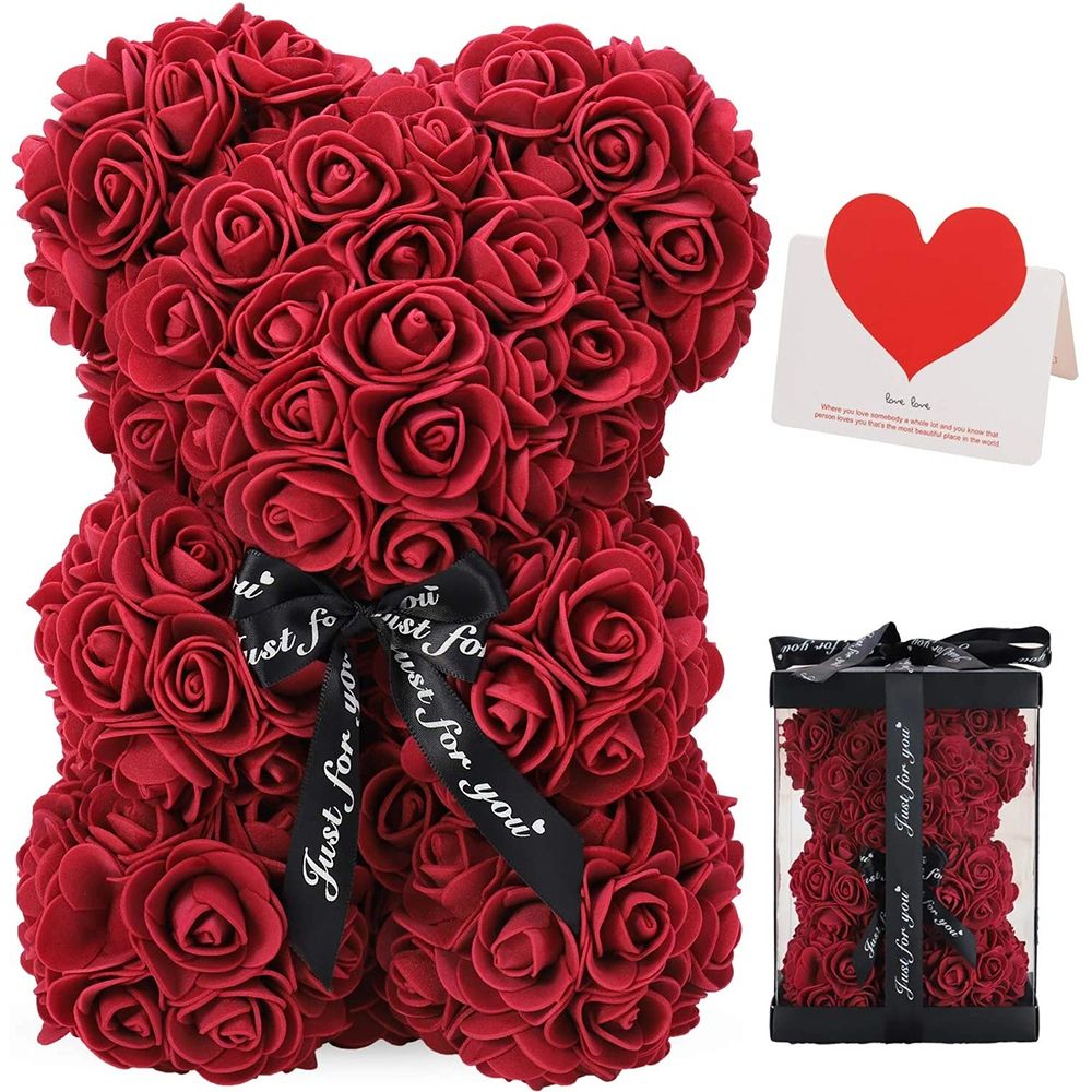 Rose Flower Teddy Bear with Box