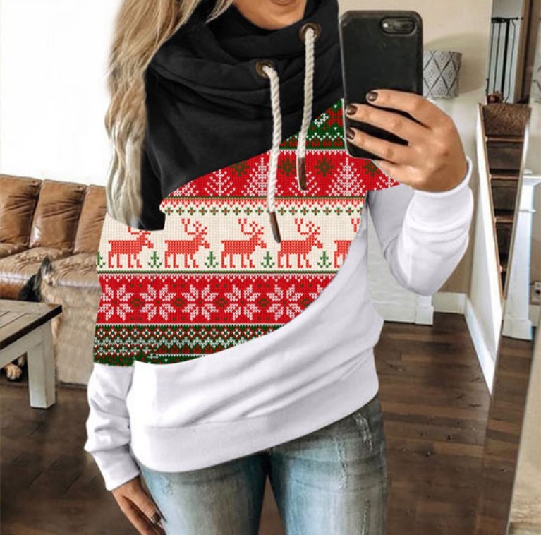 Snowflake elk Christmas hoodie